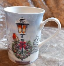 Leonardo Collection Christmas Robin Holly Lamp Fine China Mug VGC 10cm High 
