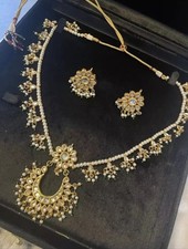 indian pakistani asian bridal jewellery Necklace gold Plated Set
