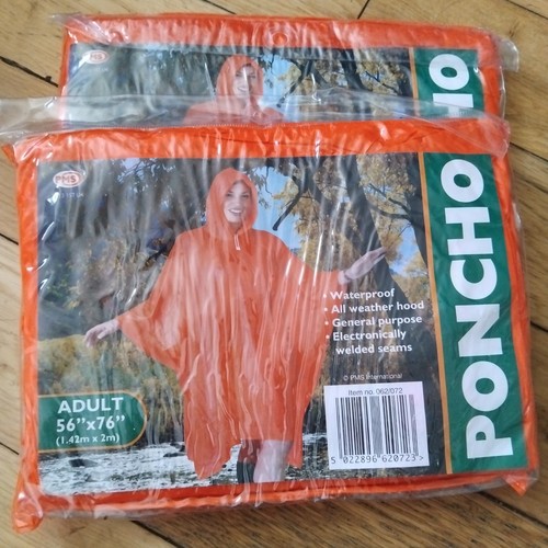 Adult poncho orange red - adult,