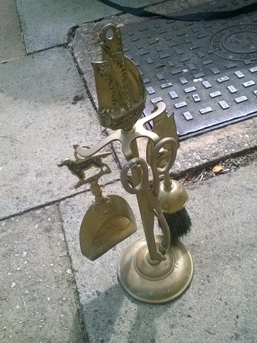 Brass fireplace companion set - companion,
