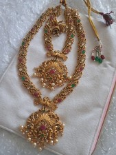 22 Ct Gold Plated Wedding  Mala Set , Harr Statement Necklace., Gani.