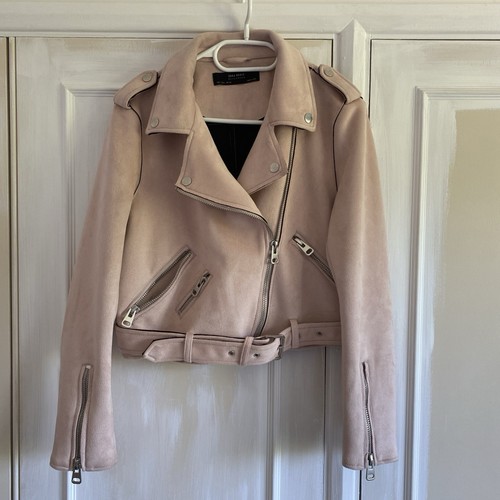 Pink suede leather - jacket, zara