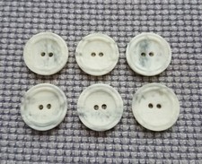 6 x Cream Grey 2 Hole Buttons 23mm Vintage Cardigan Coat Aran Jumper Crafts