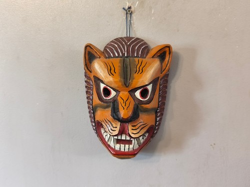 Wood tiger mask tribal art - tiger,