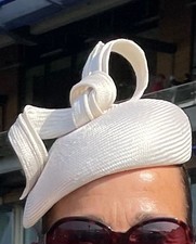 Whiteley White Pillbox Loop Straw Hat worn once with original packaging