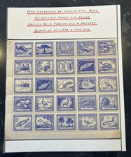 SCARCE 1948 CHILE #C124 BLUE BLOCK of 25 x 60 CENTS, FLORA & FAUNA. MNH.  