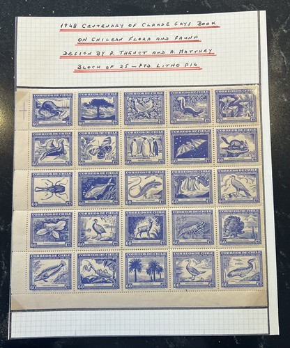 Scarce 1948 chile c124 - scarce, blue