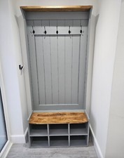 BESPOKE HIGH BACK MONKS BENCH  BOOKING DEPOSIT STORAGE SOLID PINE ANY SIZE UK