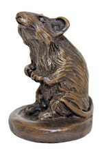 Oriele Bronze Resin Mouse Sitting On Button