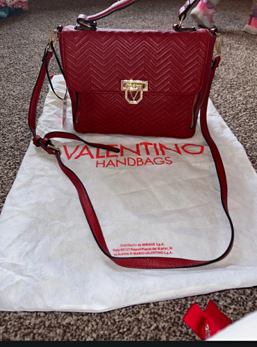 Valentino red chevron faux - red,
