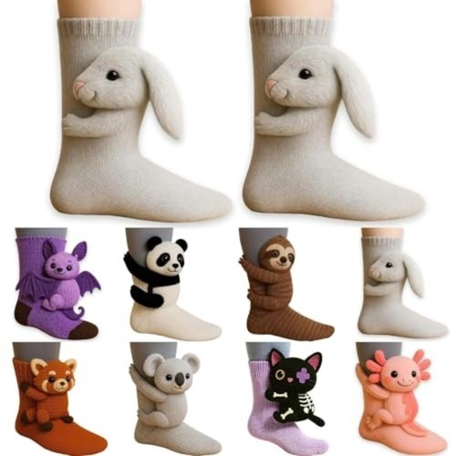 Knit animal socks - animal, double