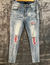 Destructive Skinny Jeans Blue