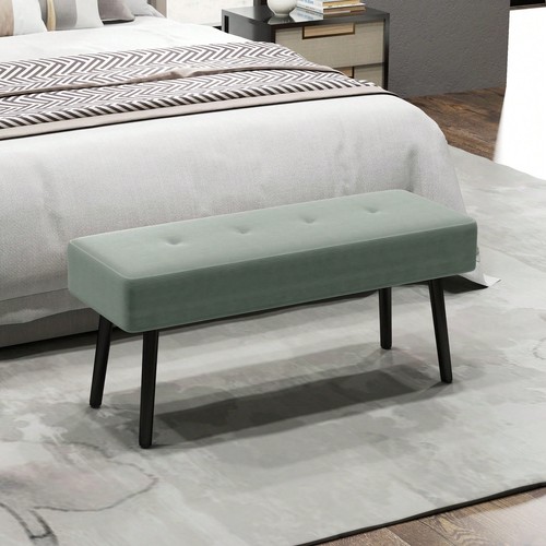 Corduroy bed end bench - end, with