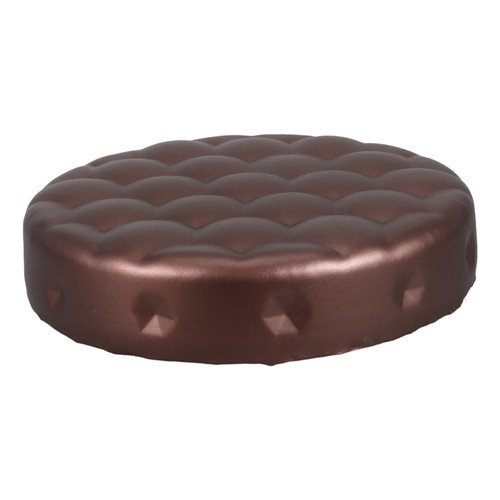 Brown round upholstered stool - brown,