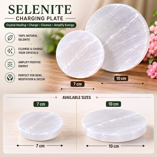 Selenite charging plate round - charging,