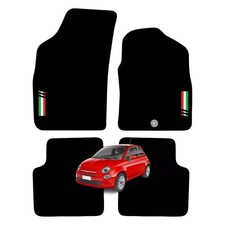 for Fiat 500 2008 to 2012 Tailored Carpet Car Floor Mats with logo 1 Clip