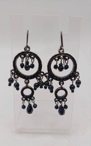 Chandelier hook earrings - chandelier, black