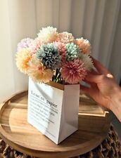 15PC Chrysanthemum Artificial Silk Flower And Paper Bag Vase Home Decor Flowers