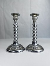 Pair of Chrome Plated Barley