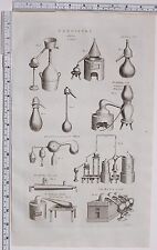 1788 ANTIQUE PRINT CHEMISTRY ALEMBIES OF COPPER EQUIPMENT APPARATUS DISTILLING 