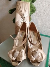 Dune Taupe High Heel Satin Shoes Size 39 UK6