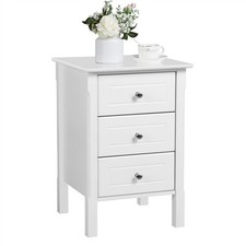 Nightstand Table White Drawers