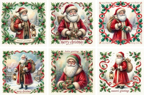 Christmas card toppers vintage - christmas,