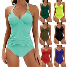 Womens Padded Tankini Set Tops