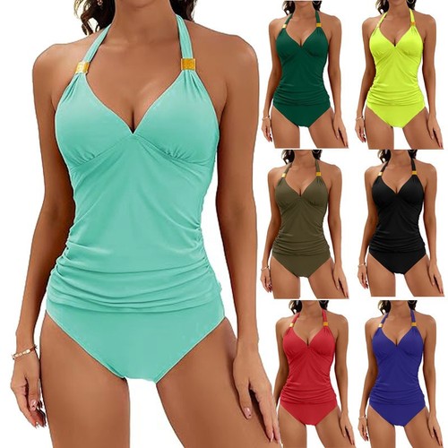 Womens padded tankini set tops - padded,