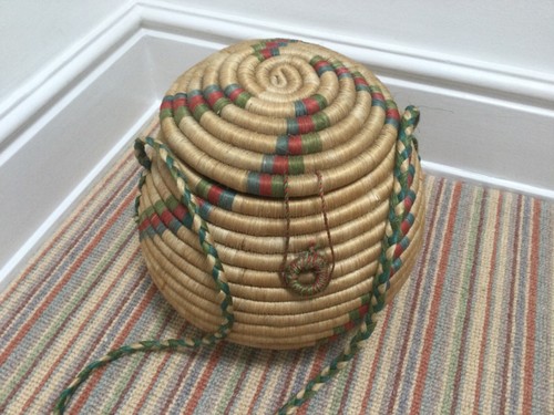 Vintage hand woven straw - hand,