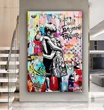 I will love you forever Graffiti Banksy Style CANVAS WALL ART  OR POSTER PRINT