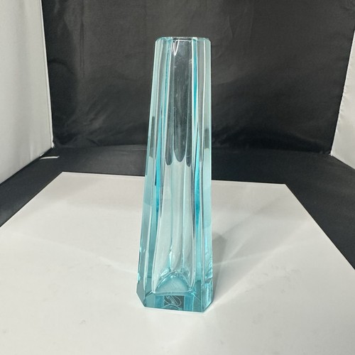 Vintage moser hand blown aqua - hand-blown,