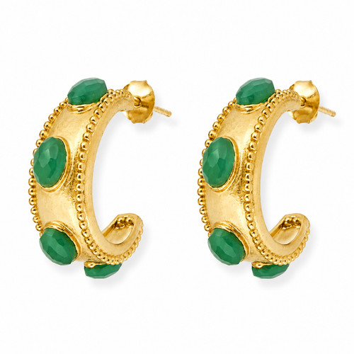 Green agate 22ct gold plated - agate,