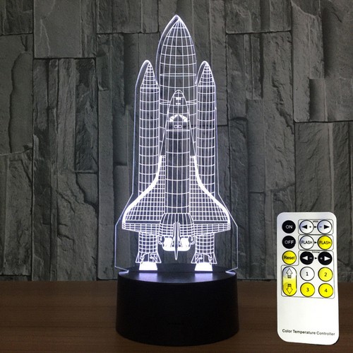 Space rocket night light - 3d,