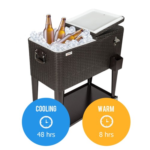 Cooler bar cart rattan ice - cooler,