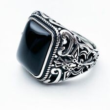 Big Beautiful 925 Sterling Silver Ring Turkish Ring Mens Womens Resizable #022