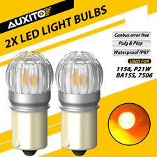 AUXITO 1156 7506 Amber Yellow LED Turn Signal Parking Light Bulbs Error Free 2x