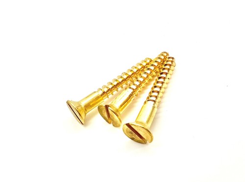 Solid brass wood screws - brass,
