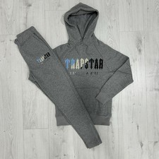 Trapstar Chenille Decoded Hoodie Tracksuit - Grey Ice | XS |