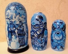 Set Large Gzhel Matryoshka