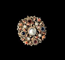 Rare early Austro-Hungarian large nine carat gold statement ring c 1860