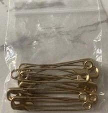 10x 45mm Gold Steel Safety Pins—Sex Pistols—England/English Punk Rock Brooch Pin