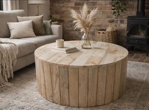 Handmade coffee table round - coffee,