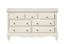 Dolls House White Summer Chest of Drawers Shabby Chic JBM Bedroom Furniture