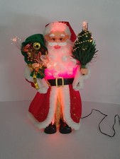Vintage 46 cms Fibre Optic Santa Father Christmas Red Works Boxed Changes Colour