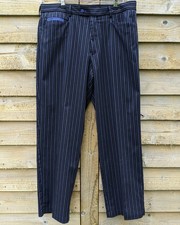Stromberg Pin-Striped Golf/Casual Trousers Navy Blue ~ Waist 36" Leg 32" Regular
