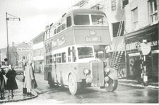 DAIMLER BUS 123 LEAVING BULL RING - GRIMSBY & CLEETHORPES (MOTORCARDS POSTCARD)