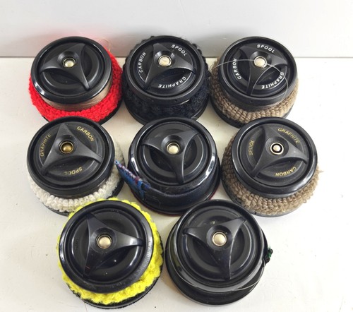 Group old mitchell spools - of,