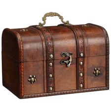 Medium Wooden treasure Chest Jewellery Keepsake Trinket Organiser Box Gift Box