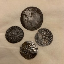 Silver hammered coins x4